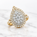 1.00 CTW Diamond Pear-Shaped Cluster Ring