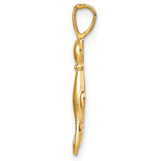 Gold Polished Cat Pendant