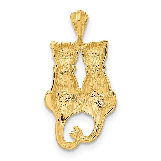 Gold Polished Cat Pendant