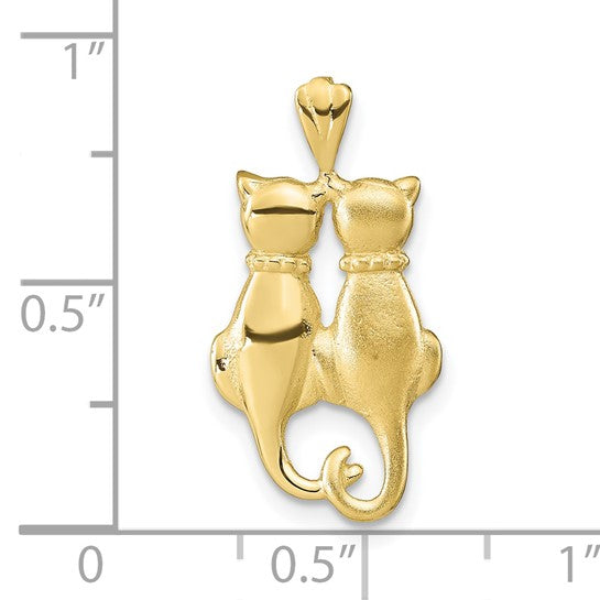 Gold Polished Cat Pendant