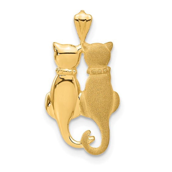 Gold Polished Cat Pendant