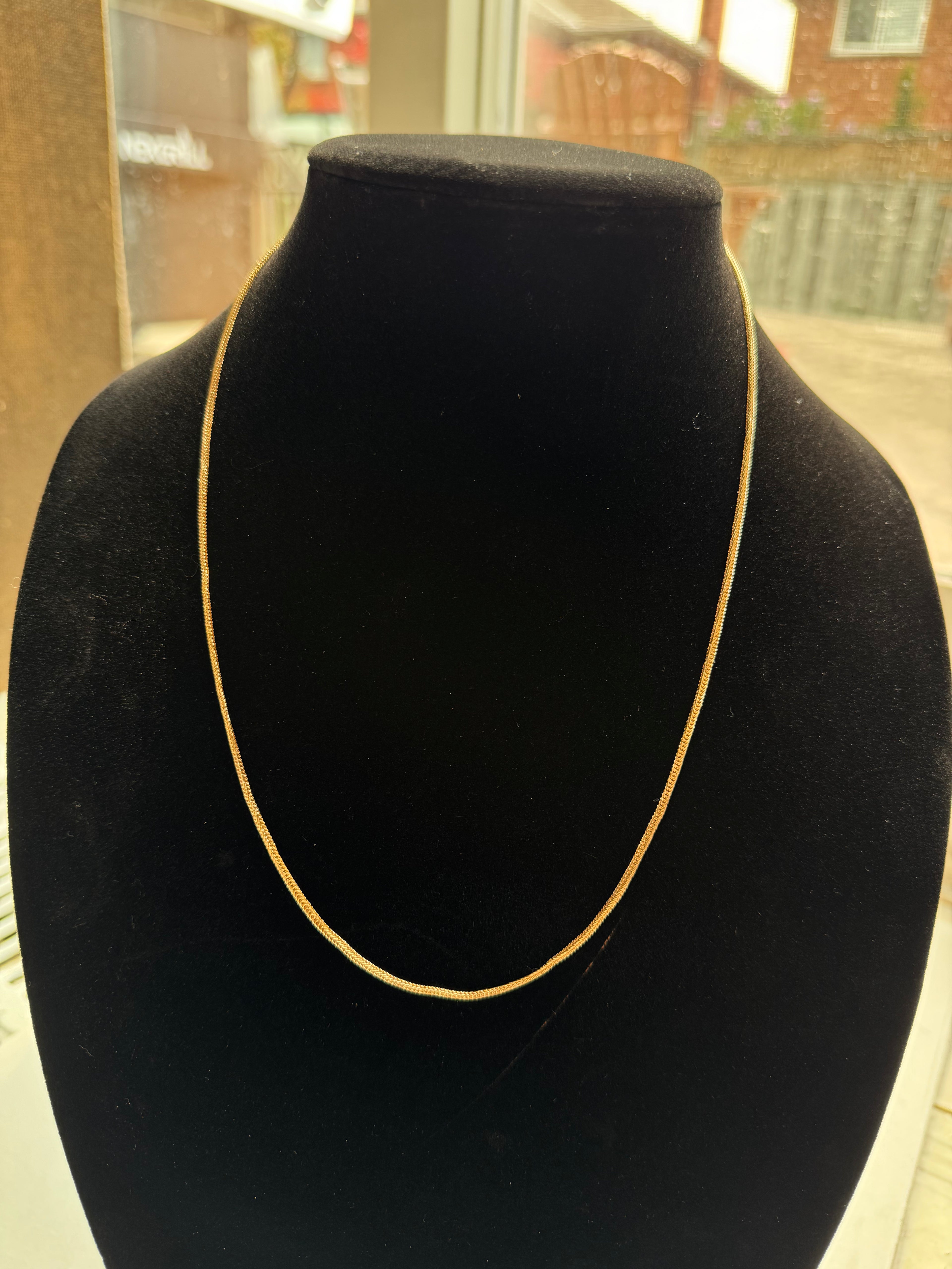 14K Italian Yellow Gold Braided Wheat Chain Necklace