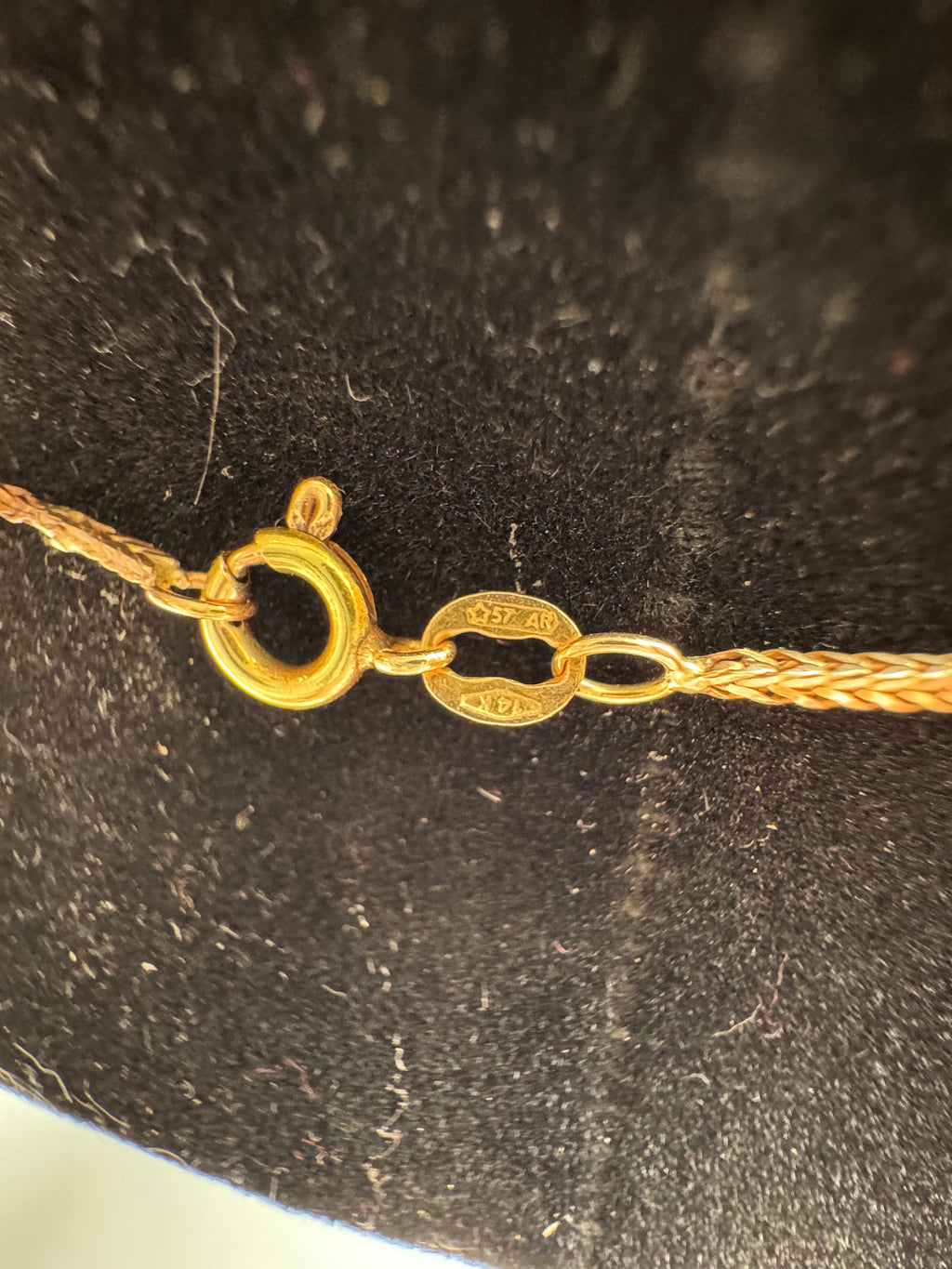 14K Italian Yellow Gold Braided Wheat Chain Necklace
