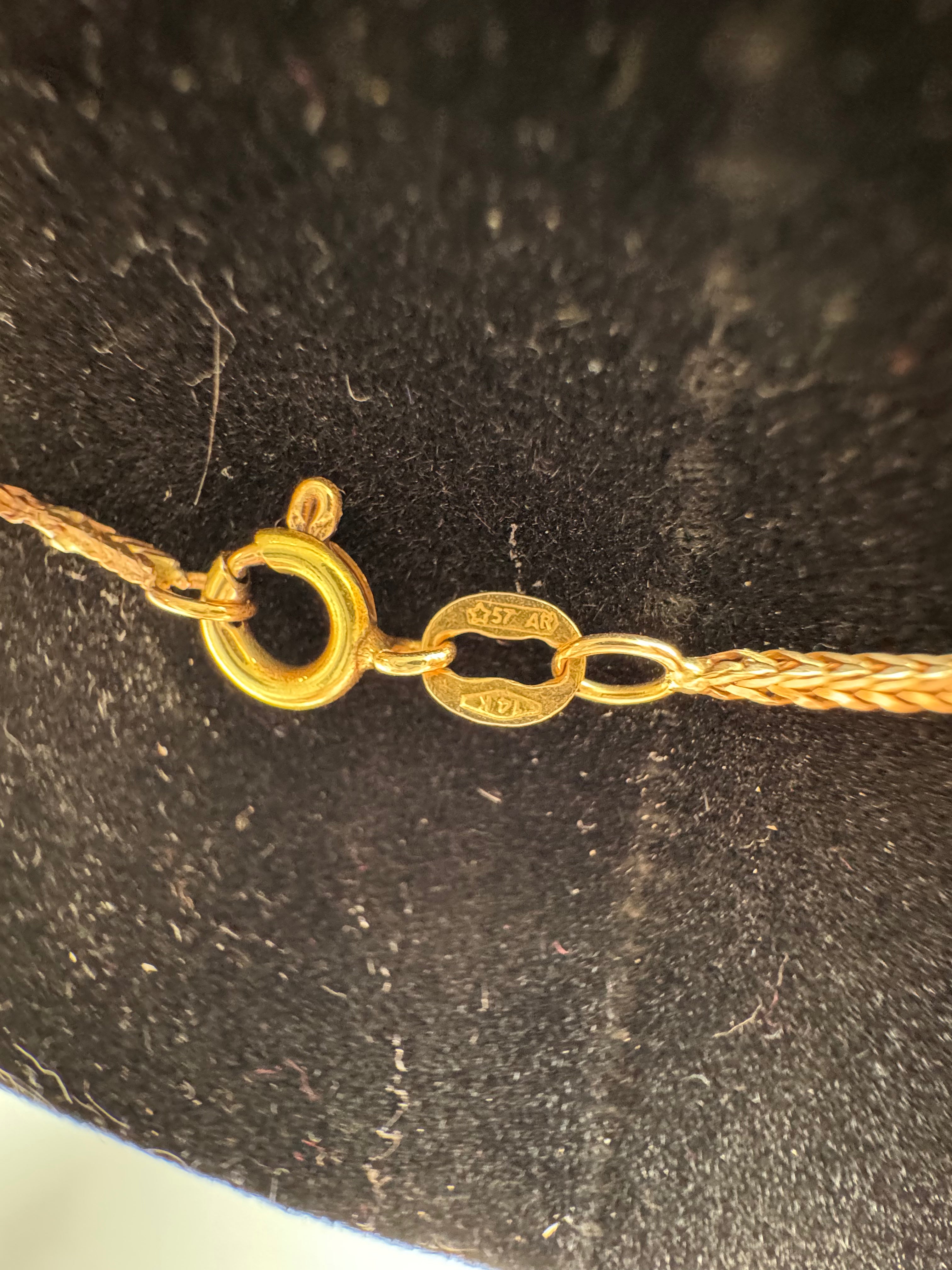 14K Italian Yellow Gold Braided Wheat Chain Necklace