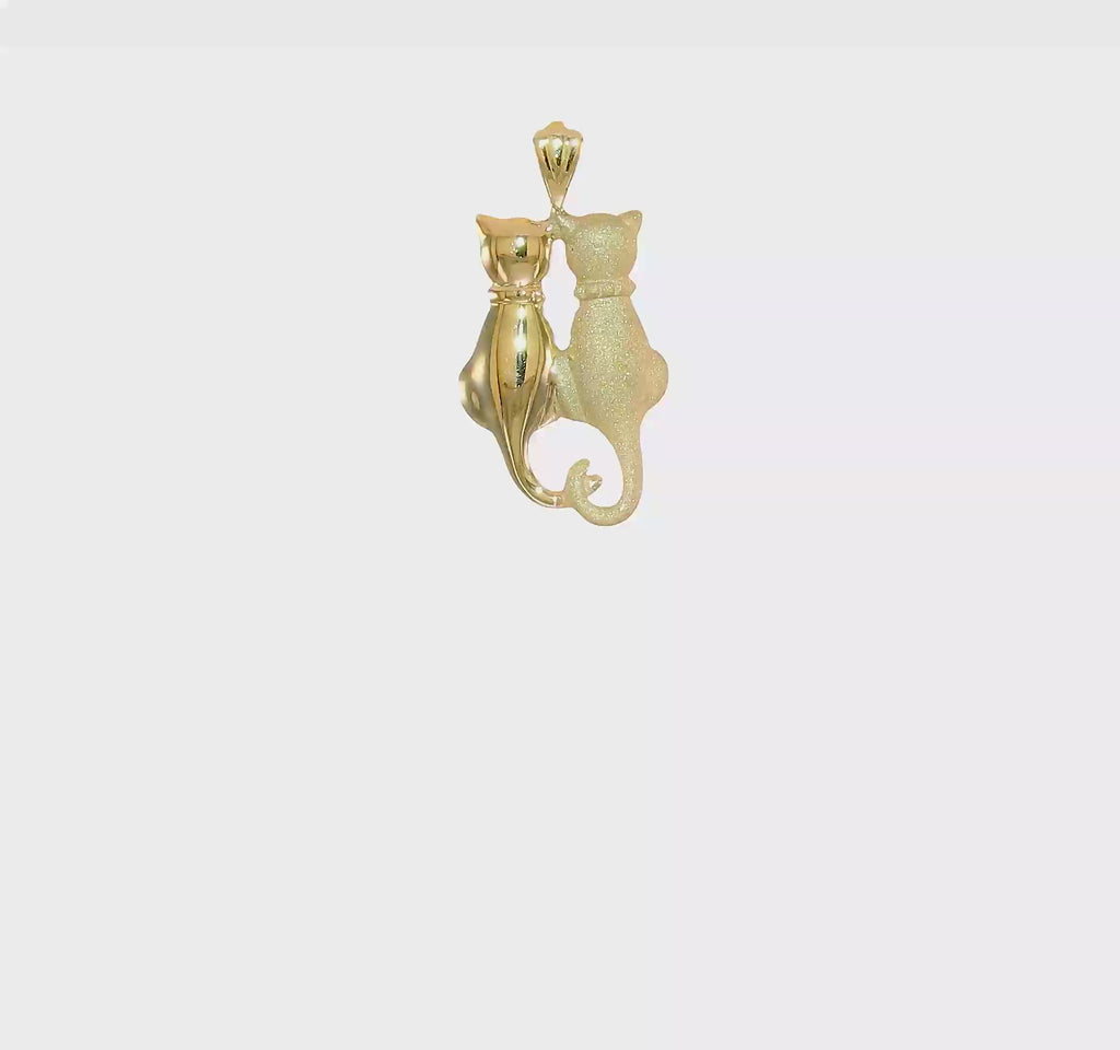 Gold Polished Cat Pendant